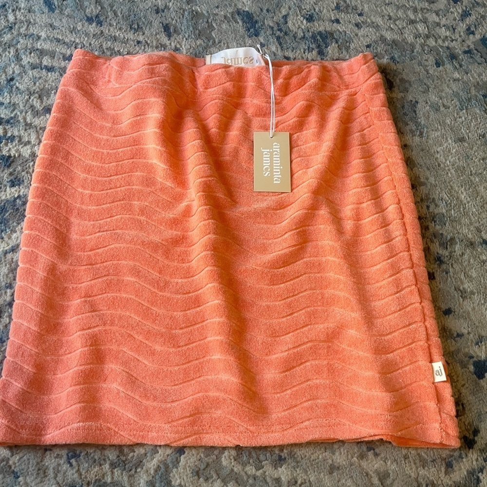 NWT araminta james wave terry skirt papaya LARGE - Picture 2 of 3